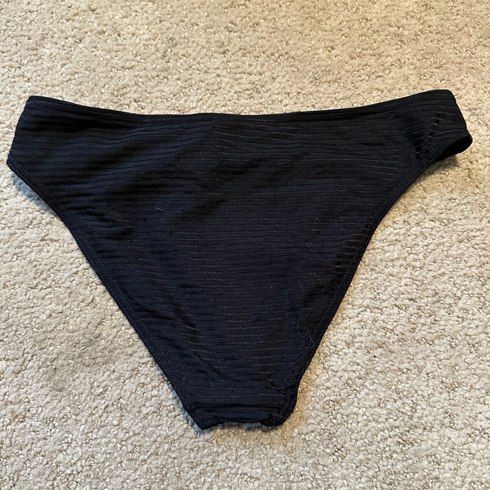 Solid And Striped Ribbed Bikini Bottoms Black - image 5